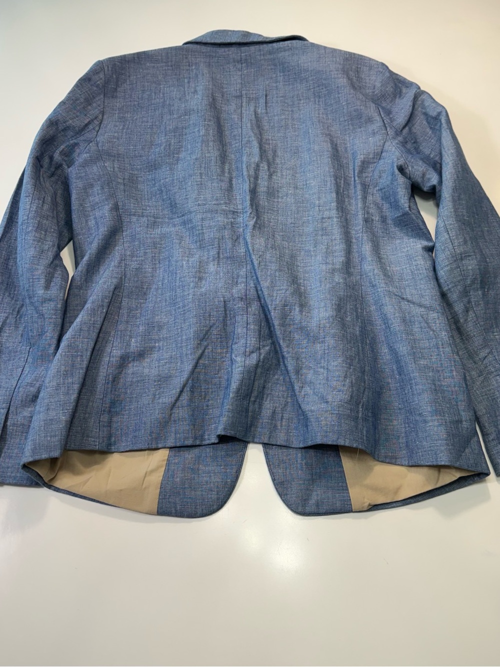 LOFT Linen Cotton Blend Light Blue Tailored Linen-Blend Blazer Size 10 - Picture 8 of 9
